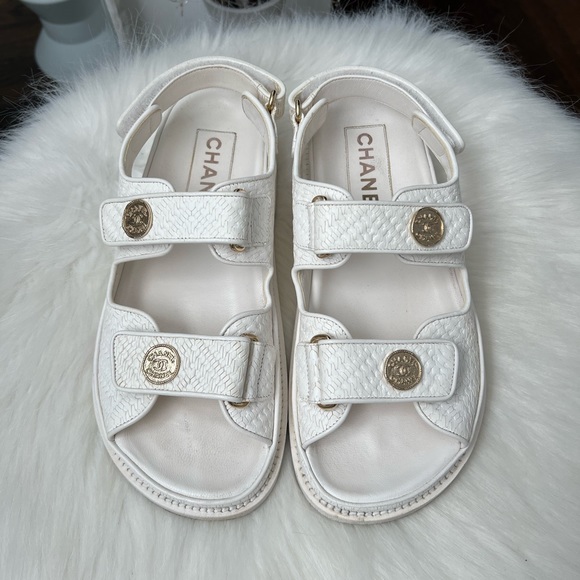 Chanel Dad Sandals white size 38 - Picture 10 of 11